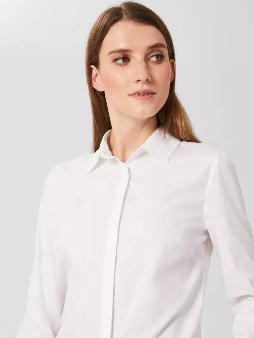 Hobbs London Victoria Tailored Button Down Cotton Shirt in White – Size US 2 / U